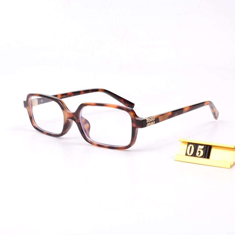 6Leopard Print Square Frame Retro Glasses & Sunglasses-s-ss