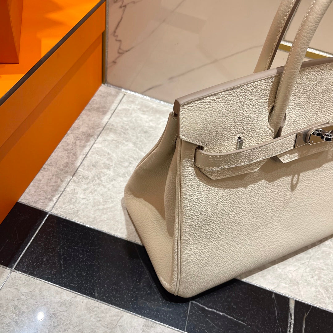 HM BIRKIN 30CM CREAMY WHITE TOGO LEATHER SILVER HARDWARE