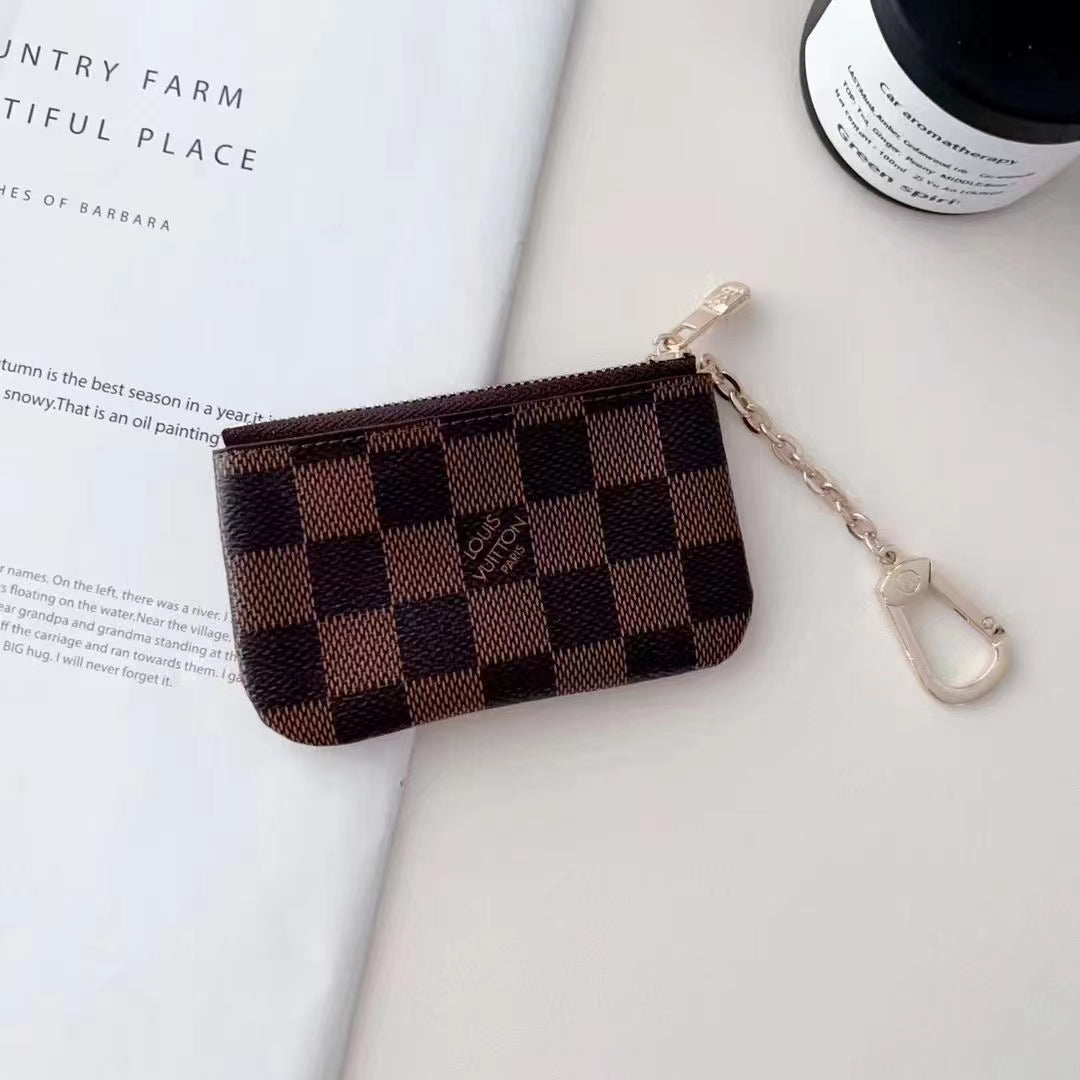 Luxury LV-Inspired Monogram Coin Pouch Collection with Chain Clip mysite