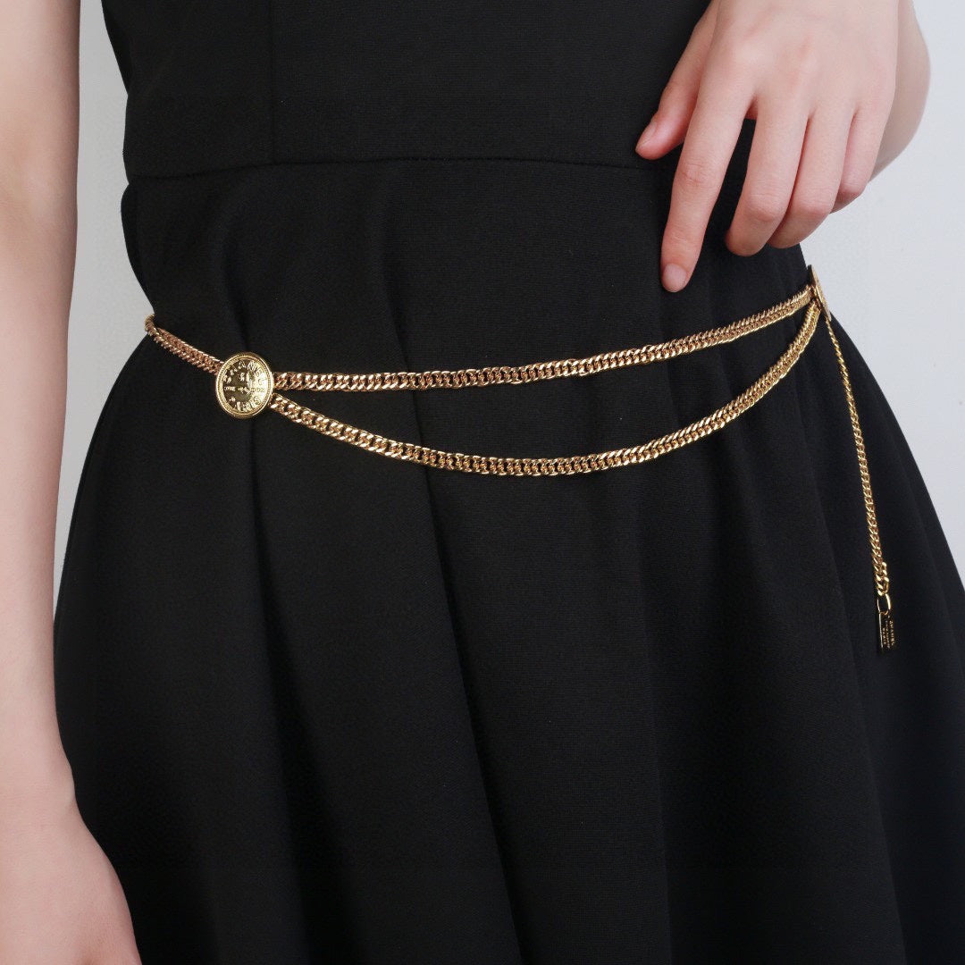 CHANEL 25S CHAIN BELT IN GOLD METALLIC 614473 mysite