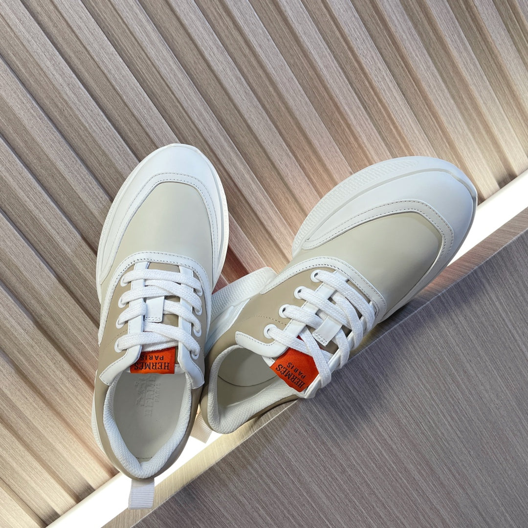 GIGA SNEAKER BEIGE MIX WHITE CALFSKIN