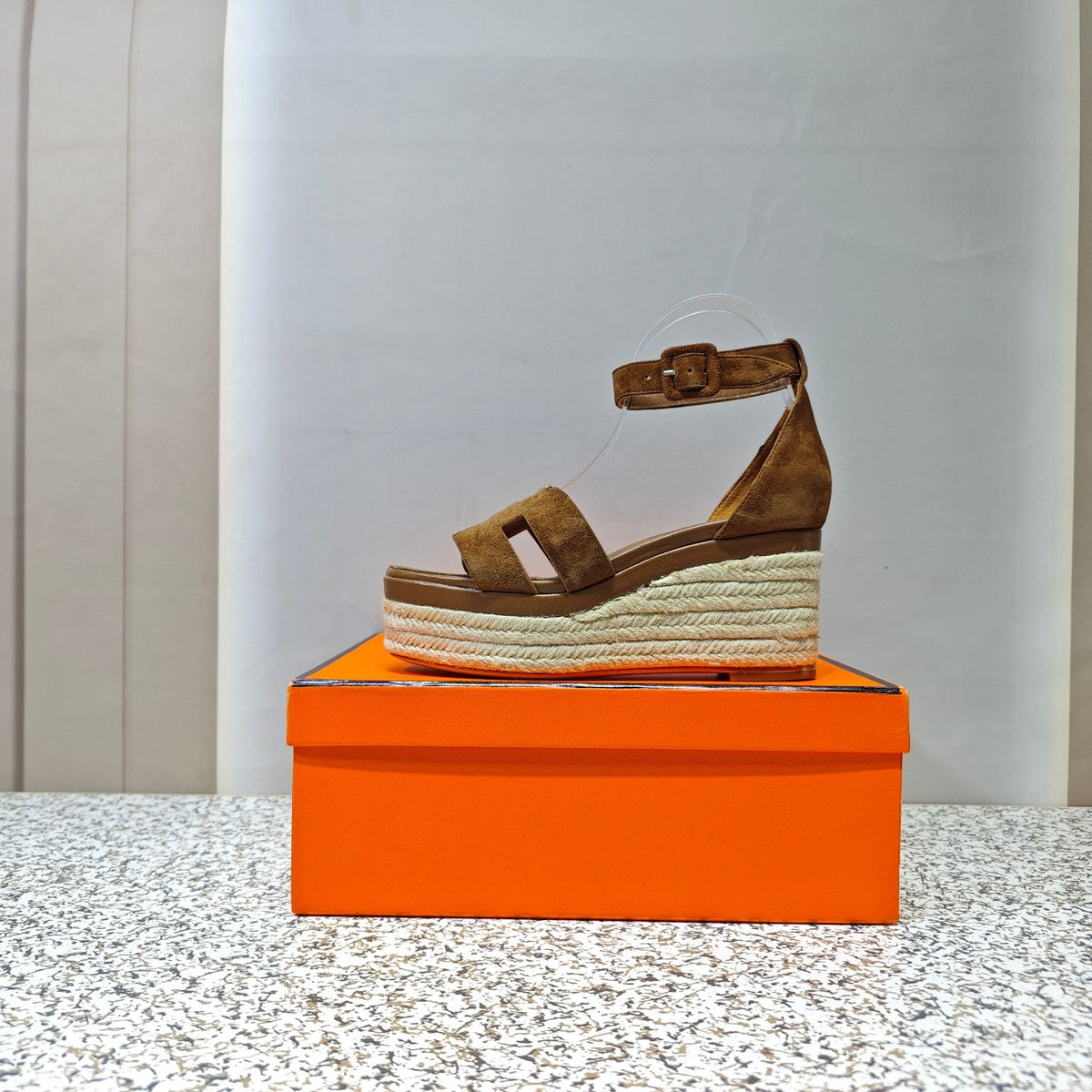ELDA ESPADRILLE 80 BROWN SUEDE