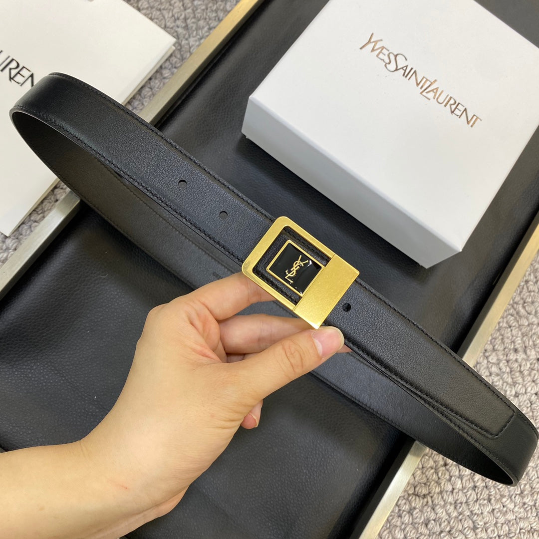 YSL 25S BELT 30 MM IN BLACK CALFSKIN 548094 mysite