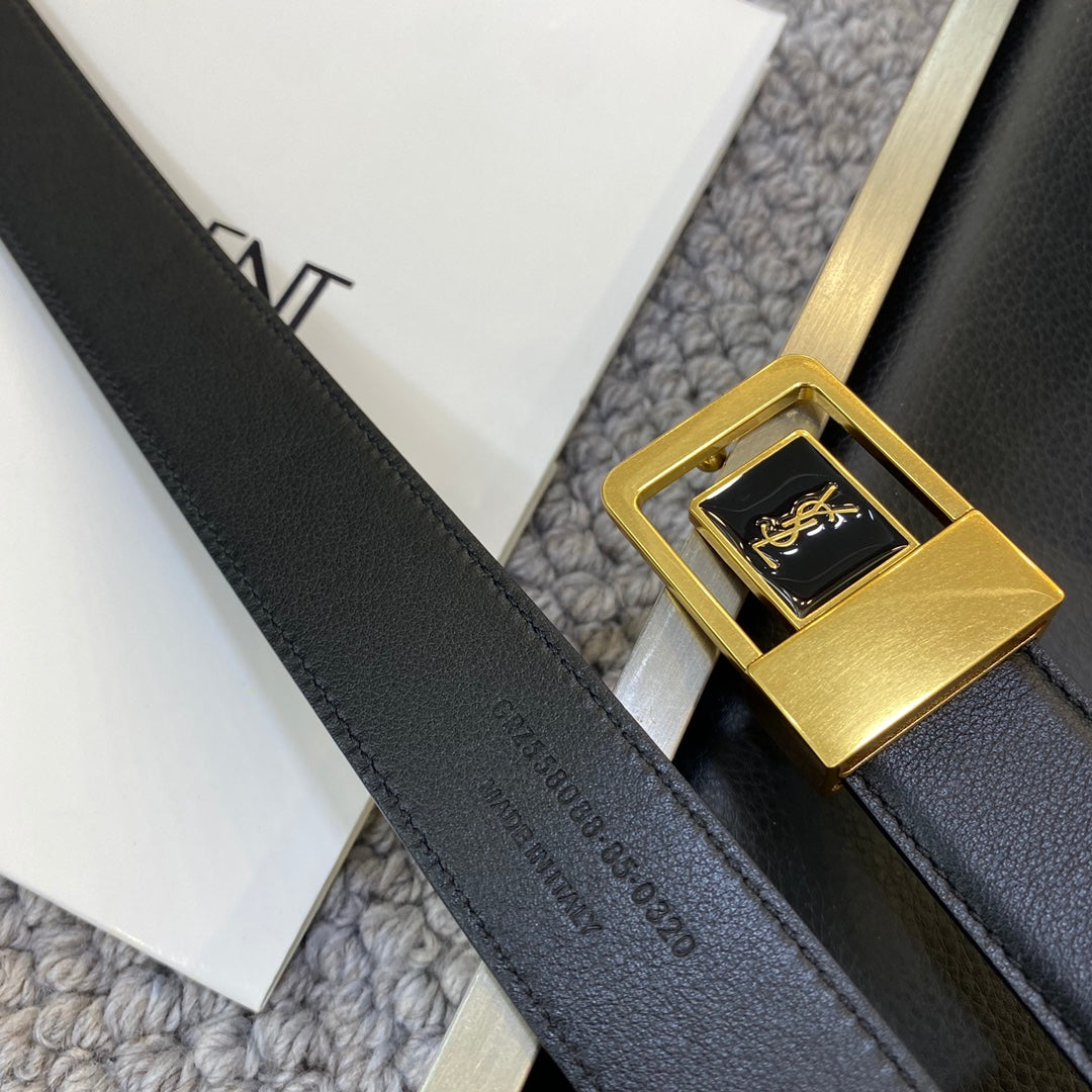 YSL 25S BELT 30 MM IN BLACK CALFSKIN 548094 mysite