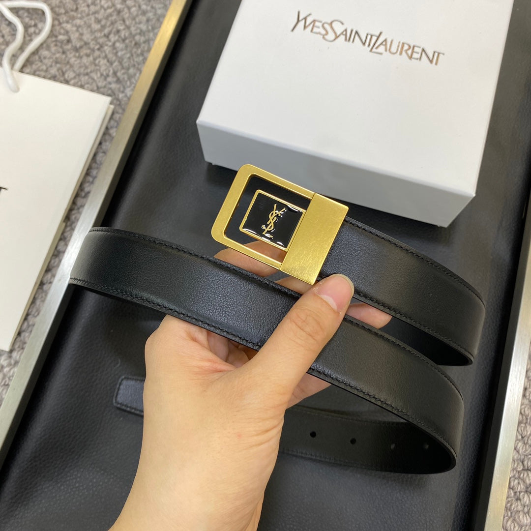 YSL 25S BELT 30 MM IN BLACK CALFSKIN 548094 mysite