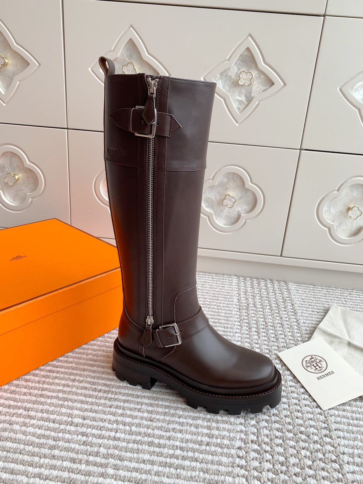 JAIME BOOT IN CHOCOLATE BROWN CALFSKIN