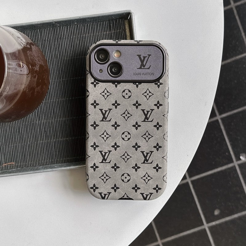 Luxury Brown & Black Classic Leather iPhone Case mysite