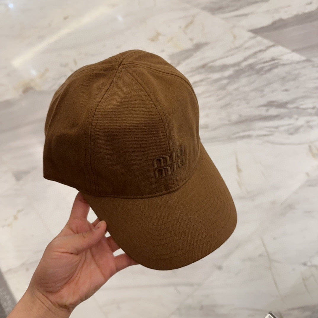 MM BASEBALL CAP IN BROWN FABRIC EMBROIDERED LOGO STYLE 6