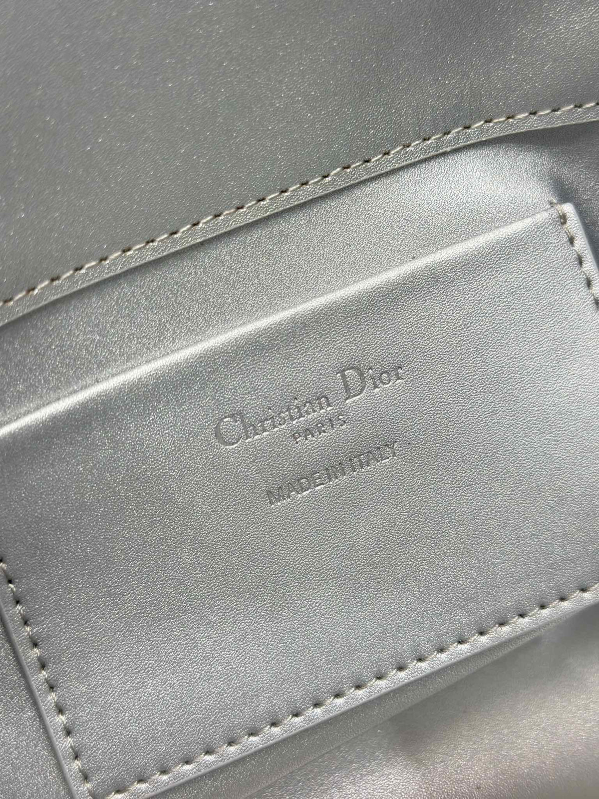 DIOR 26S TOUJOURS BAG 18 IN SILVER CALFSKIN