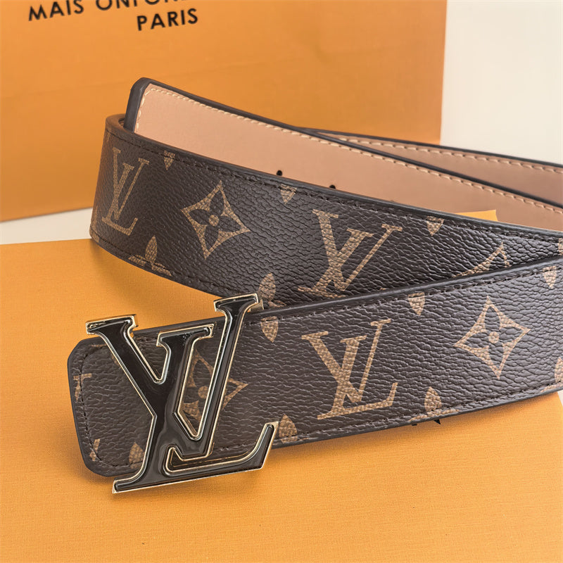 2 Color Buckle Love Belt (Brown Pattern)