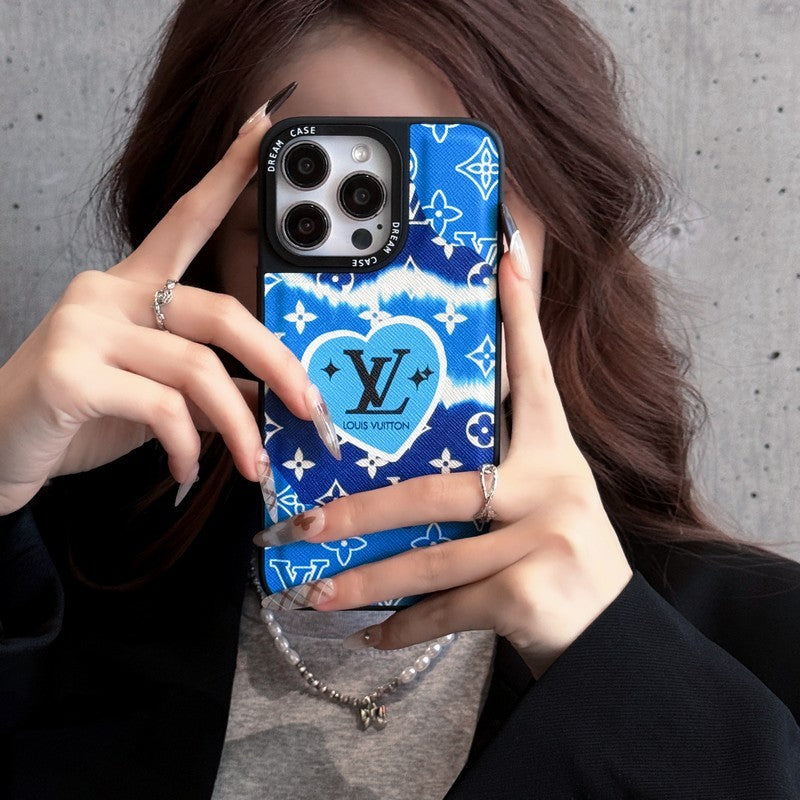Luxury Blue Leather iPhone Case mysite