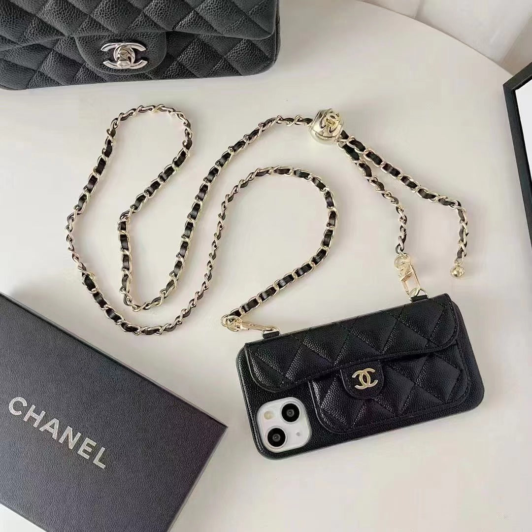 Luxury Wallet iPhone Case With Hand /Crossbody Chain mysite
