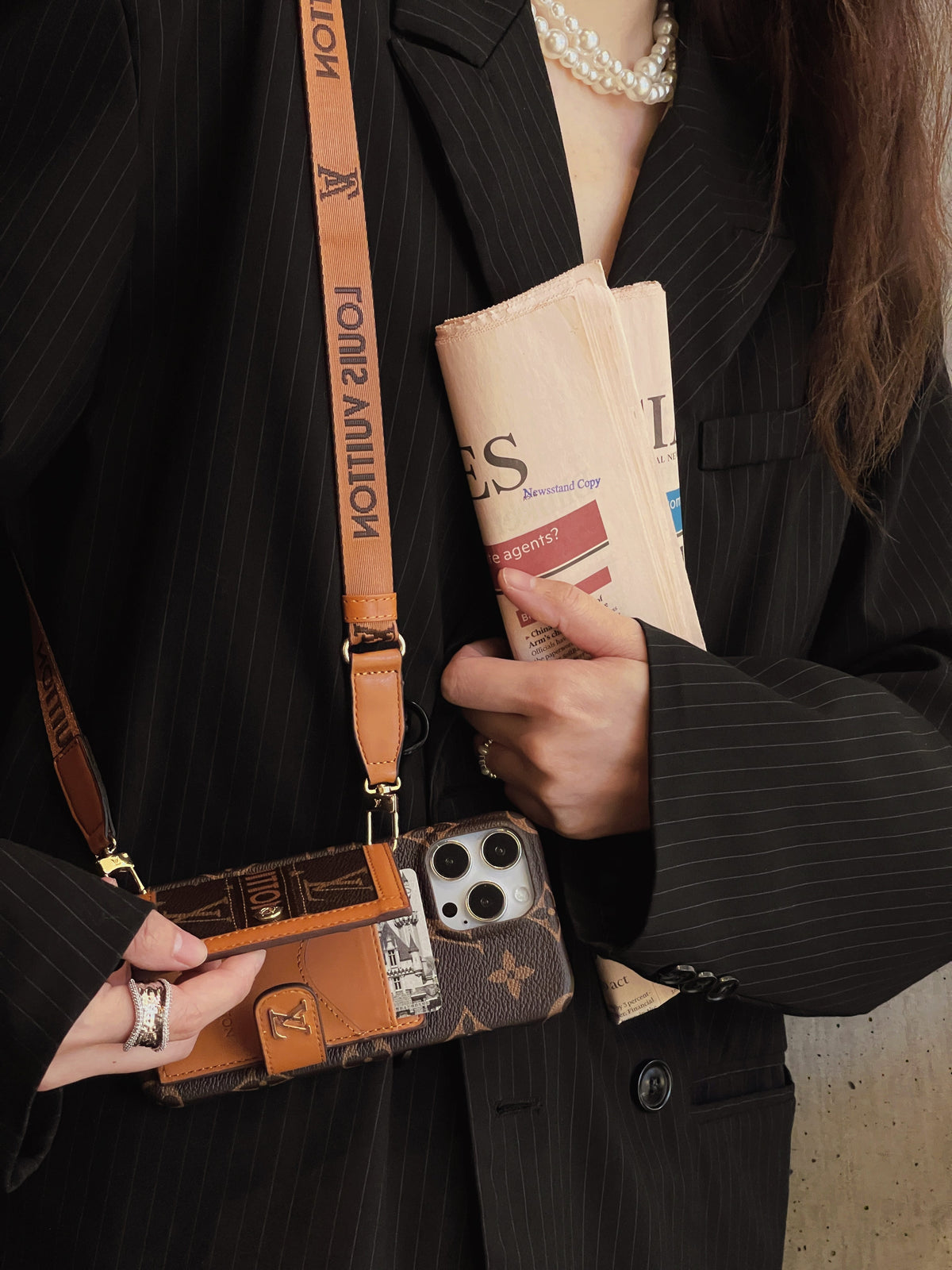 Luxury Card Holder Chain iPhone Case mysite