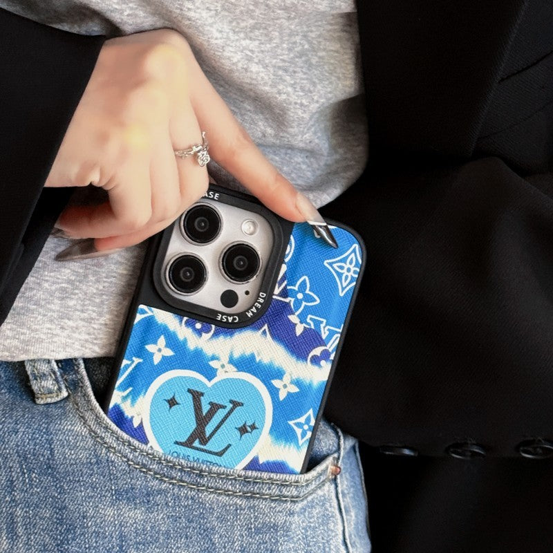 Luxury Blue Leather iPhone Case mysite