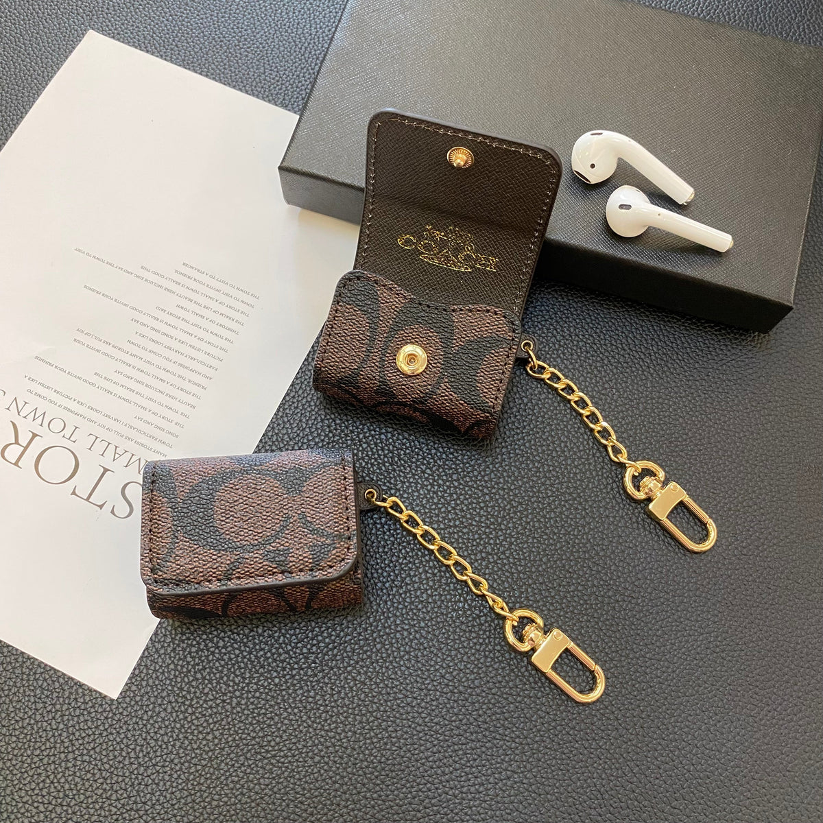 Luxury Coach AirPods Cases Dark brown-YH240425 mysite
