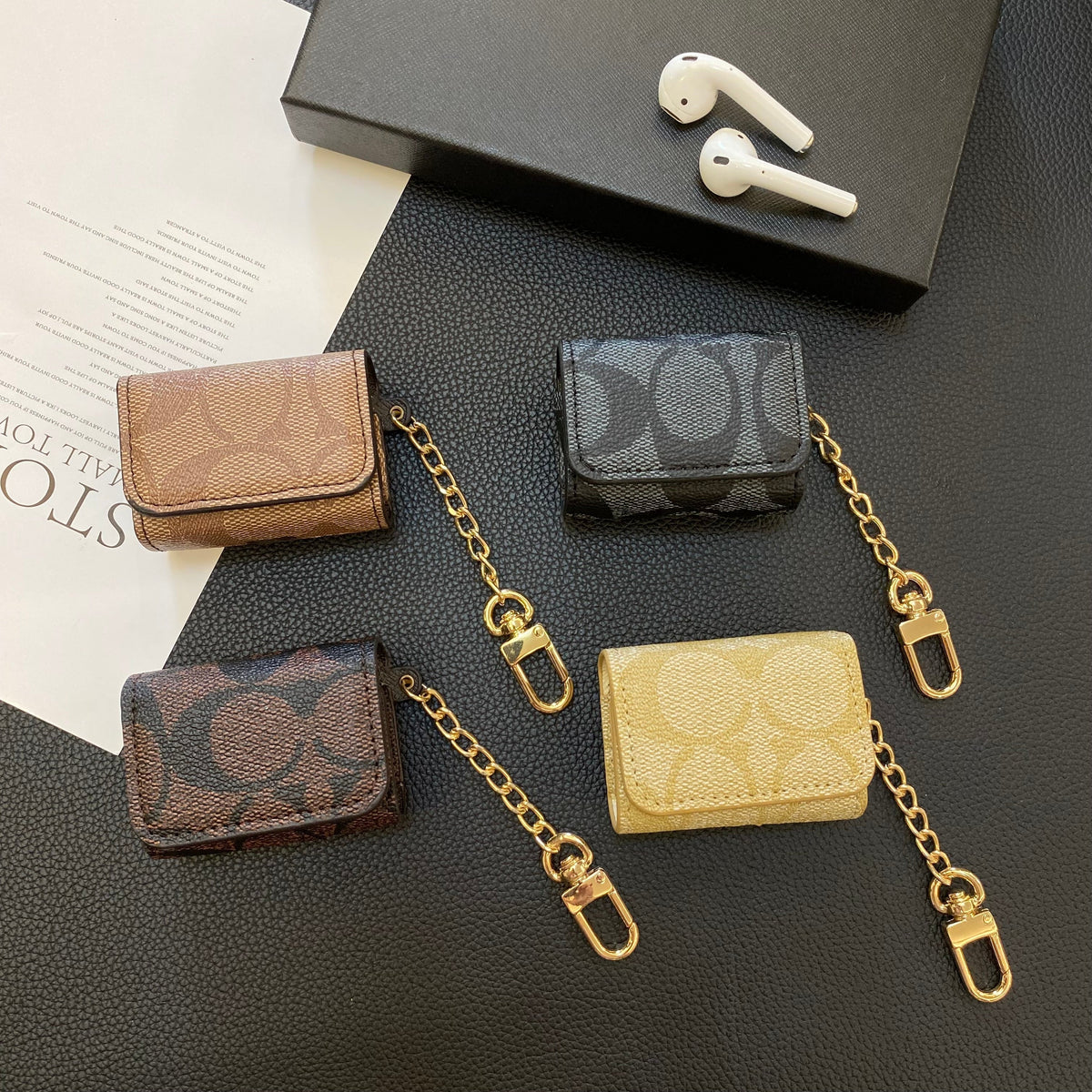 Luxury Coach AirPods Cases Dark brown-YH240425 mysite