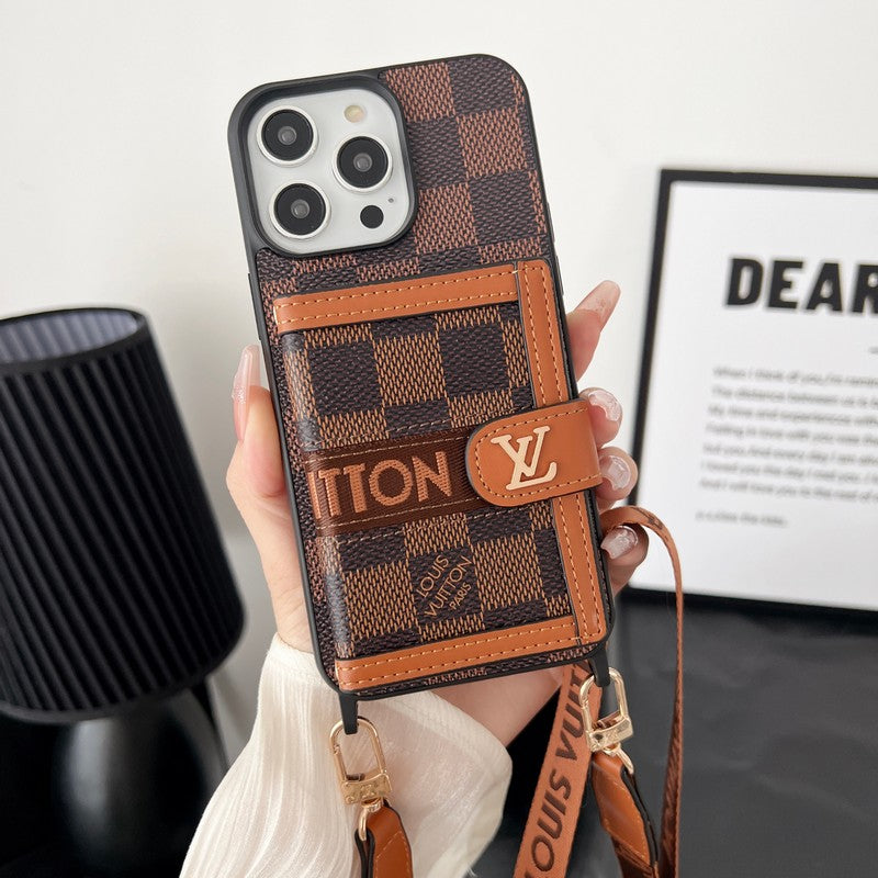 Luxury Card Bag Chain Classic Brown iPhone Case mysite