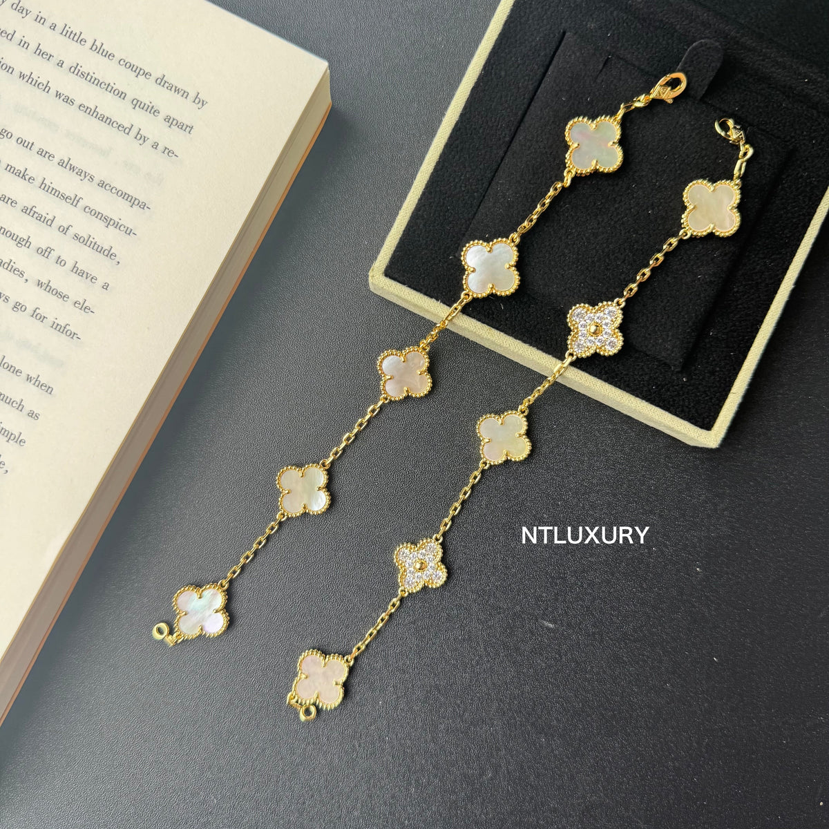 Shell Girl & Shining Leaves Bracelet (White) mysite