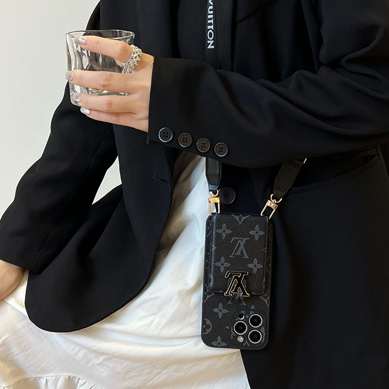 Luxury Card Bag Chain Black iPhone Case mysite