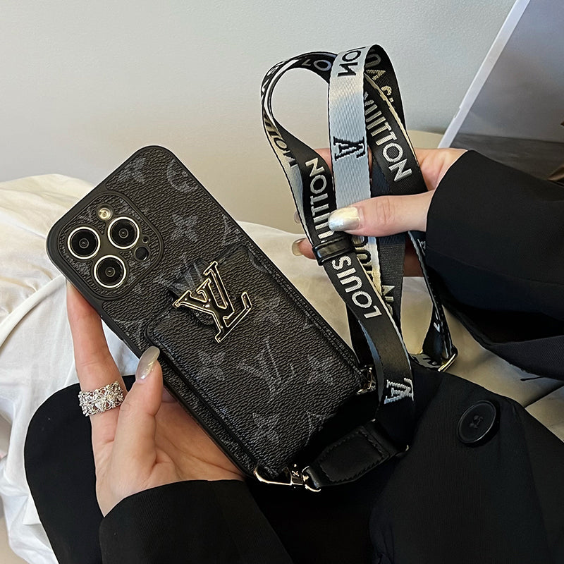 Luxury Card Bag Chain Black iPhone Case mysite