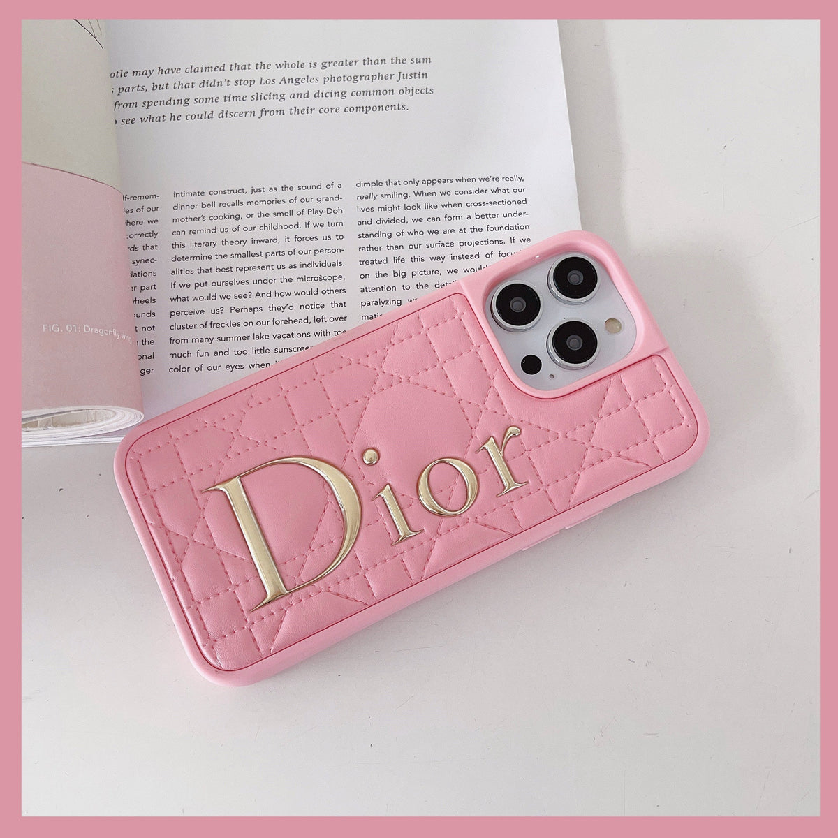 Fashion Gold Logo Leather iPhone Case mysite