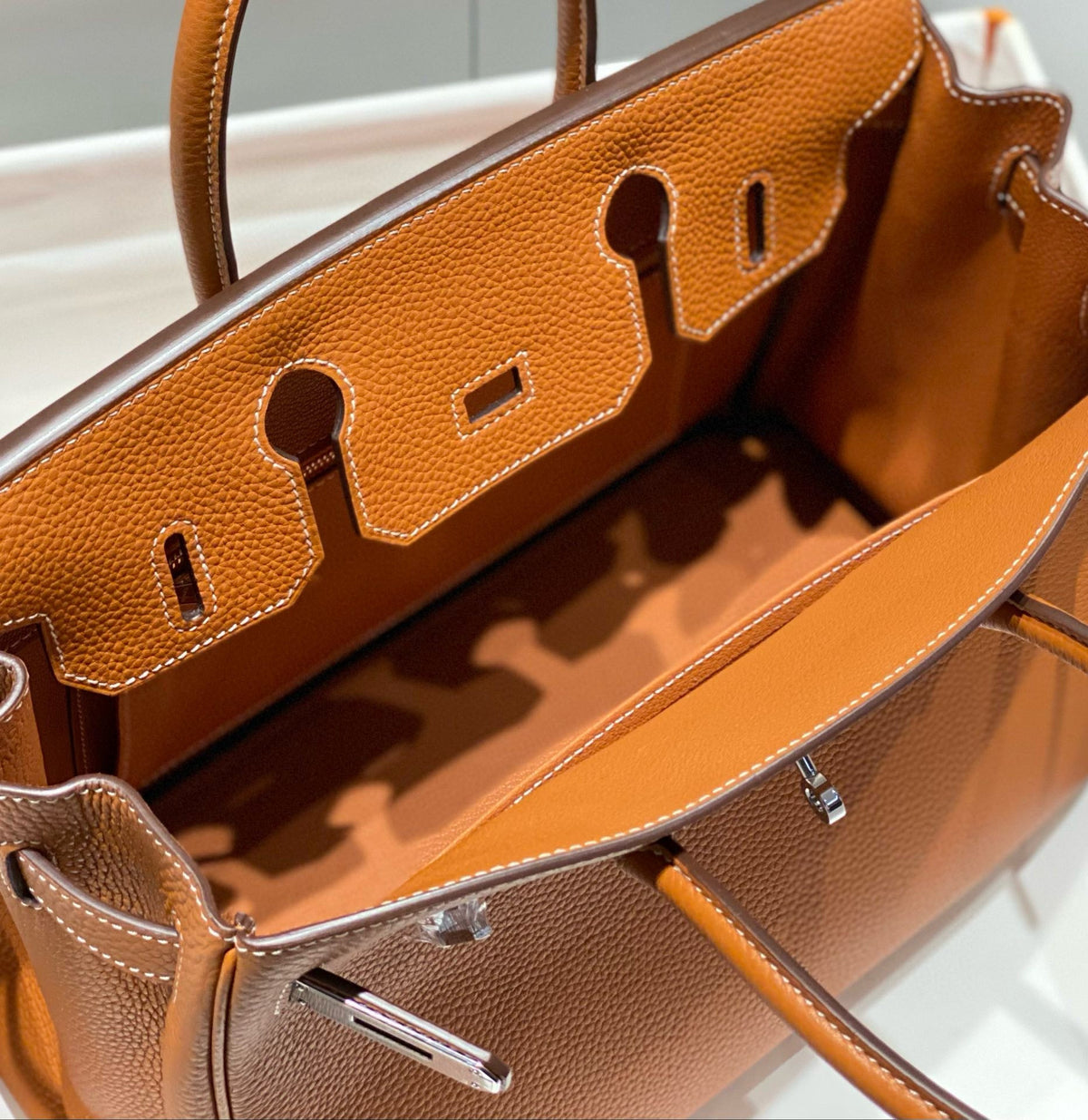 HM BIRKIN 30CM BROWN TOGO LEATHER SILVER HARDWARE