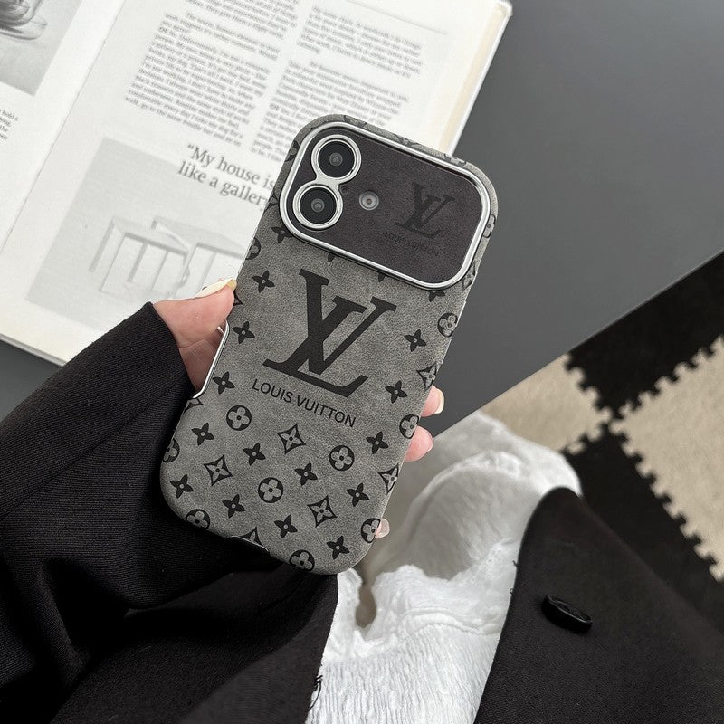 Luxury Brown & Black Color Leather iPhone Case mysite
