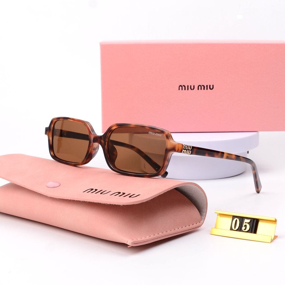 6Leopard Print Square Frame Retro Glasses & Sunglasses-s-ss