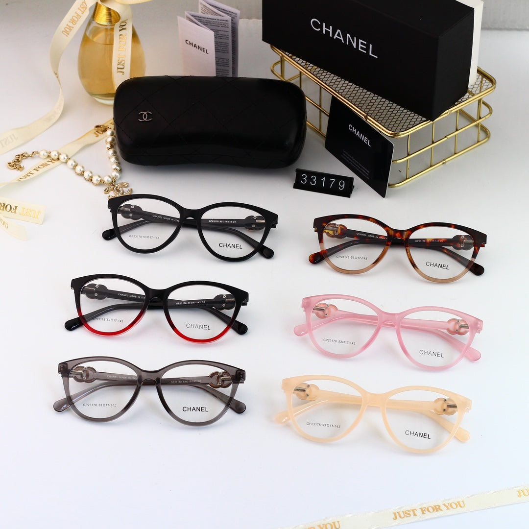 Cat-Eye Diamond Metal Logo Glasses-s-ss