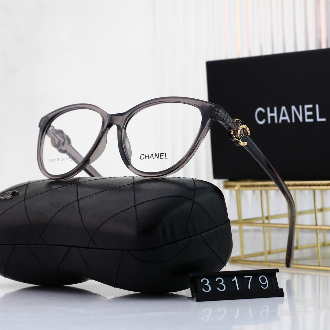 Cat-Eye Diamond Metal Logo Glasses-s-ss