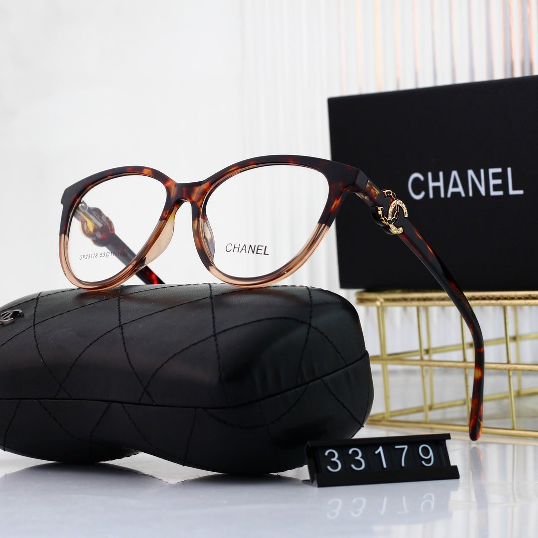 Cat-Eye Diamond Metal Logo Glasses-s-ss