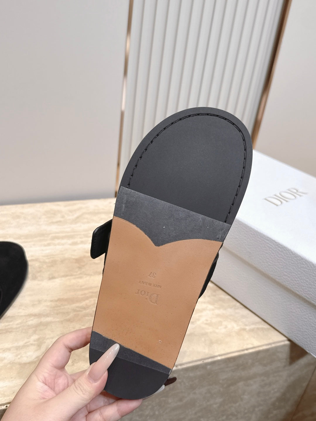 DIOR 26S BUCKLE MULE LOAFERS IN BLACK SUEDE GOLD HARDWARE