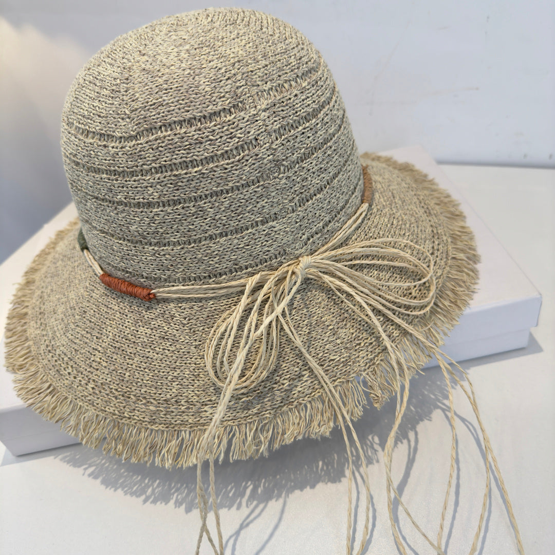 LOEWE 26S FRINGED RAFFIA SUN HAT STYLE 208