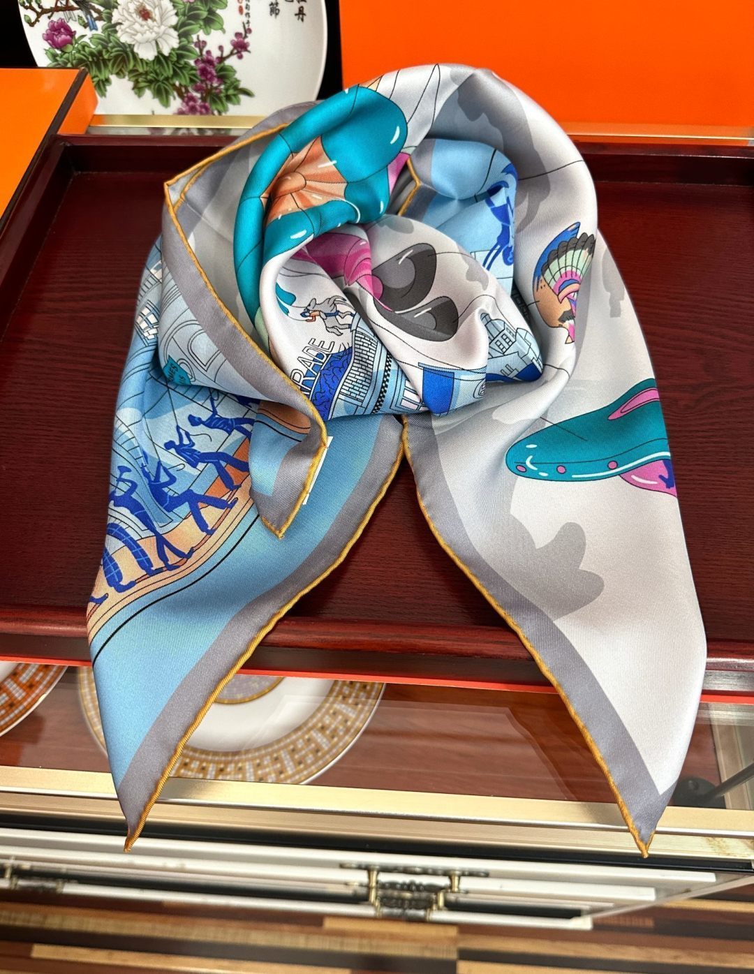 HERMES 26S SCARF 90 IN SILK 496096