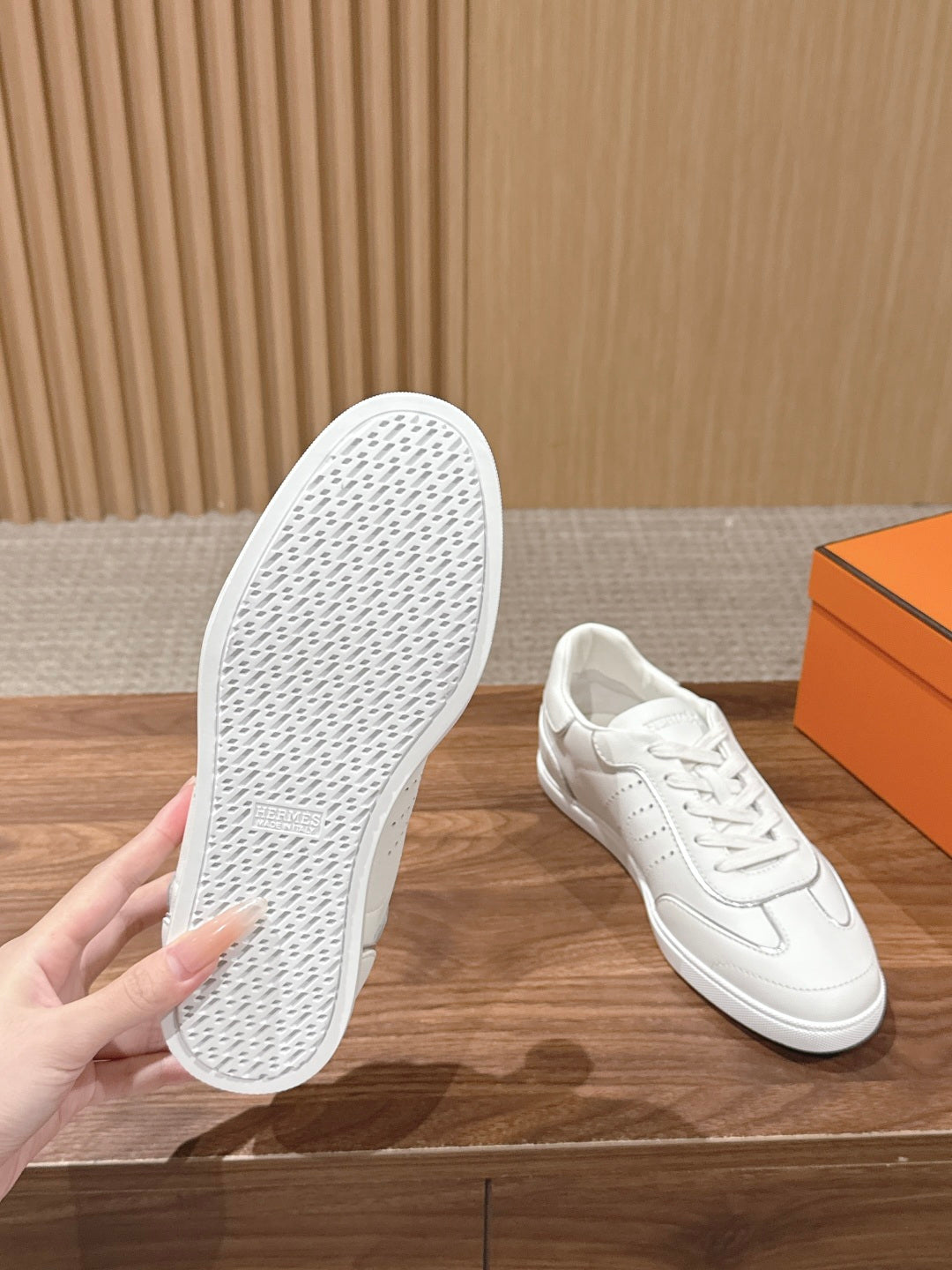 HM 26S GET SNEAKERS IN WHITE CALFSKIN