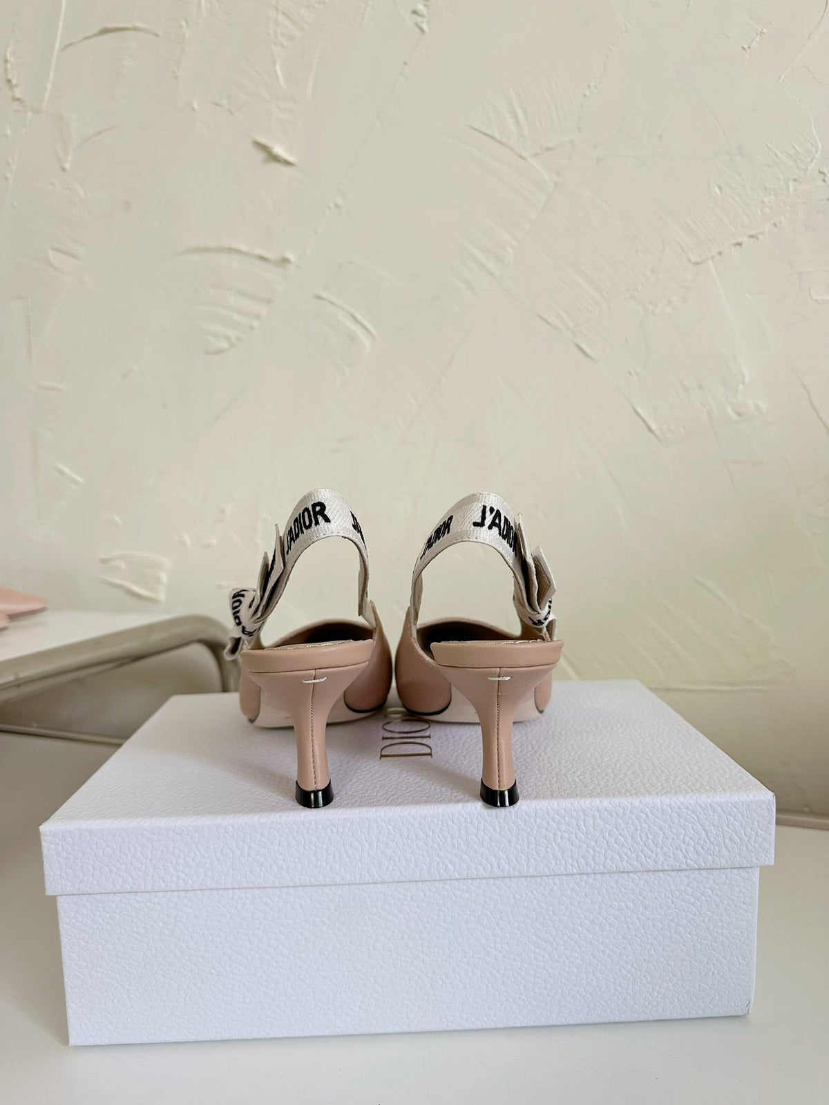 J'ADIOR SLINGBACK PUMP NUDE PINK TECHNICAL FABRIC 65 MM