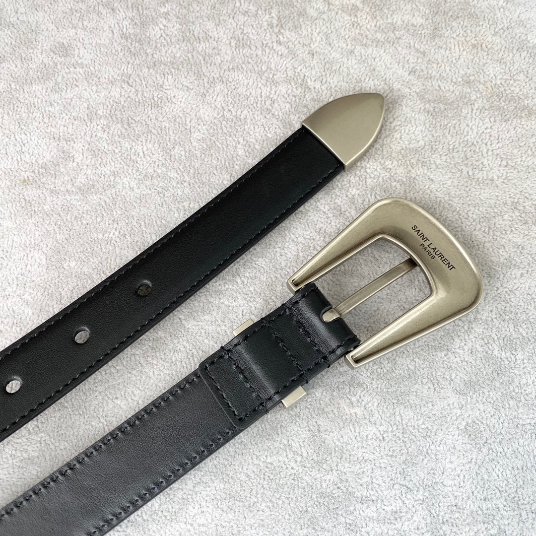 YSL 25S BELT 25 MM IN BLACK CALFSKIN 567660 mysite