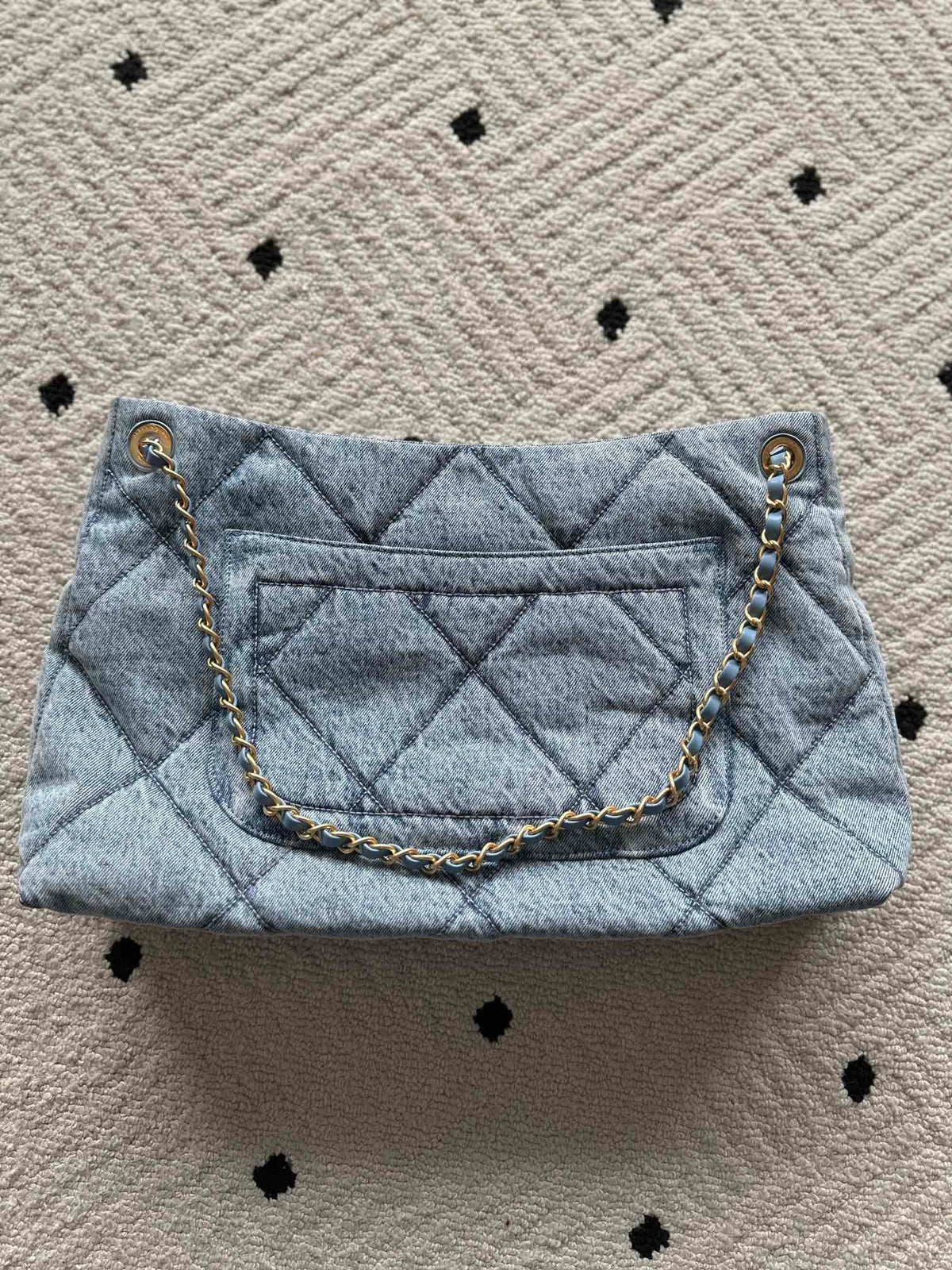 CHANEL 25S HOBO BAG 38 IN BLUE DENIM WITH GOLD HARDWARE