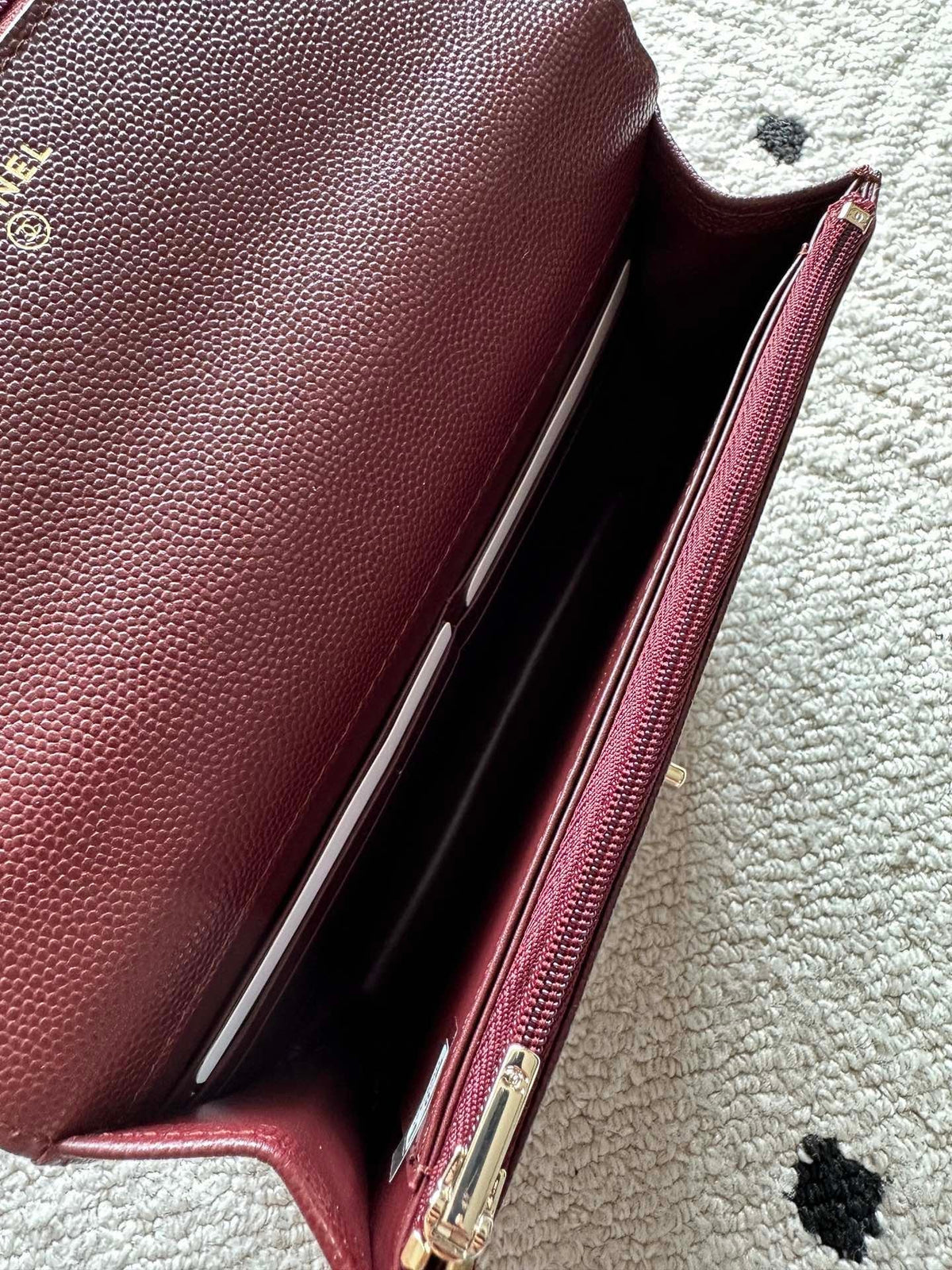 CHANEL 25S MINI FLAP BAG 19 IN DARK RED CAVIAR LEATHER