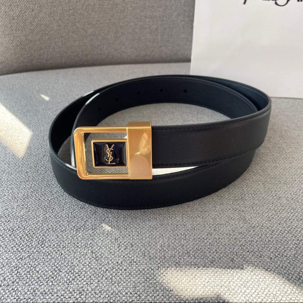 YSL 25S BELT 30 MM IN BLACK CALFSKIN 541397 mysite