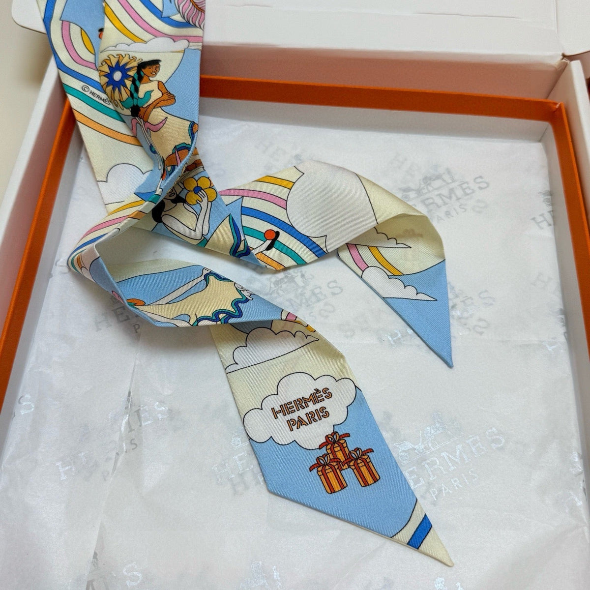 HERMES 26S TWILLY SCARF 86 IN SILK 496168