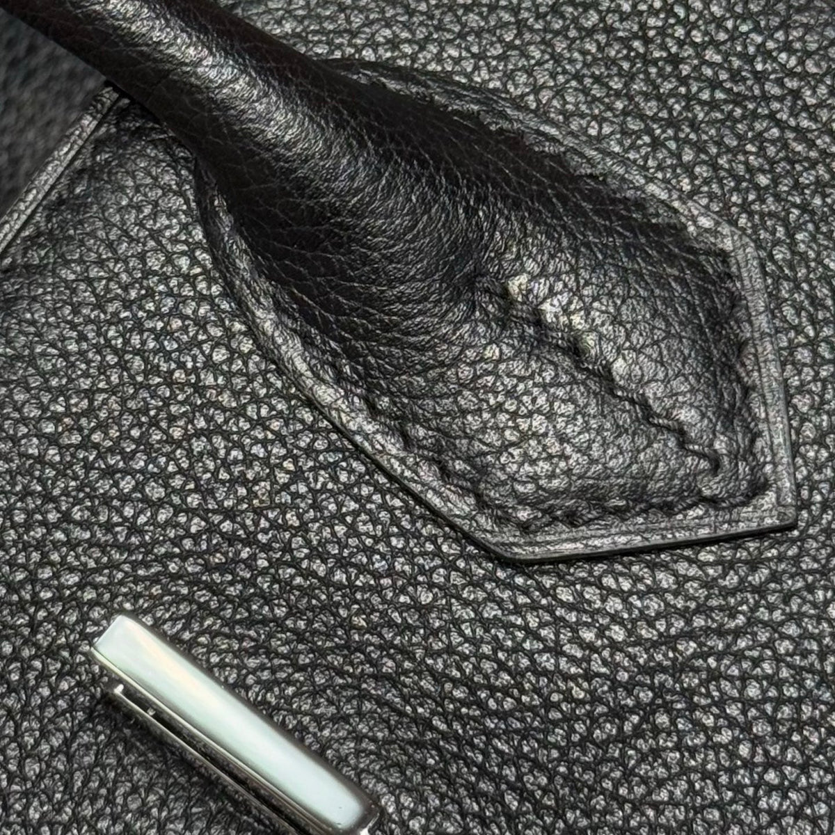 HERMES 25S SHOULDER BIRKIN 29 IN BLACK CALFSKIN SILVER HARDWARE