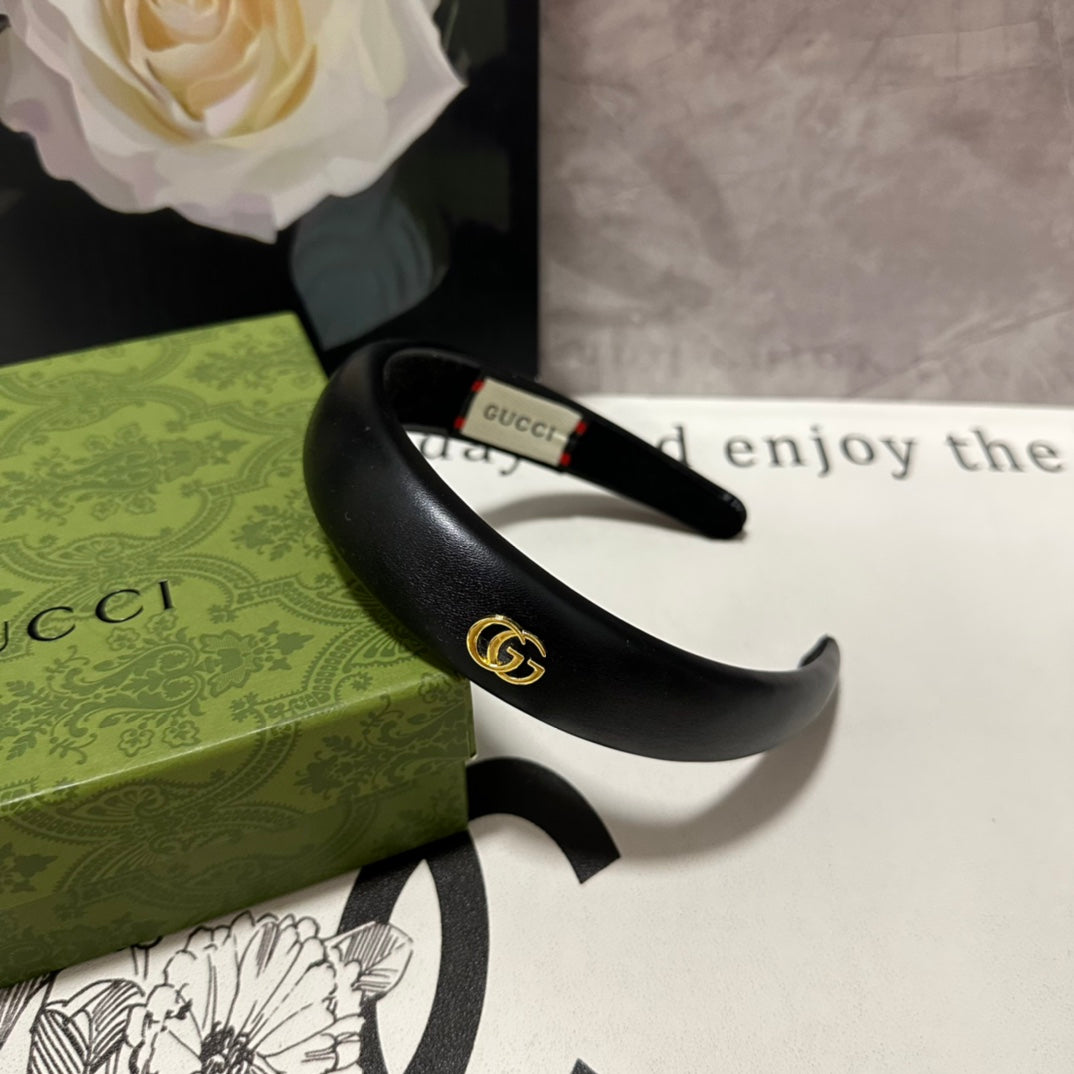 HEADBAND IN BLACK SHINY LAMBSKIN 406128