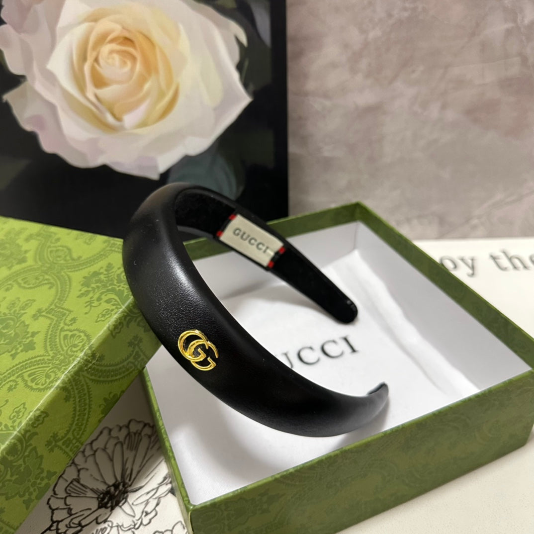 HEADBAND IN BLACK SHINY LAMBSKIN 406128