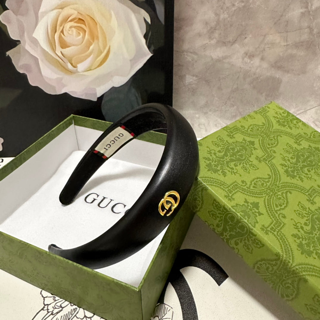 HEADBAND IN BLACK SHINY LAMBSKIN 406128