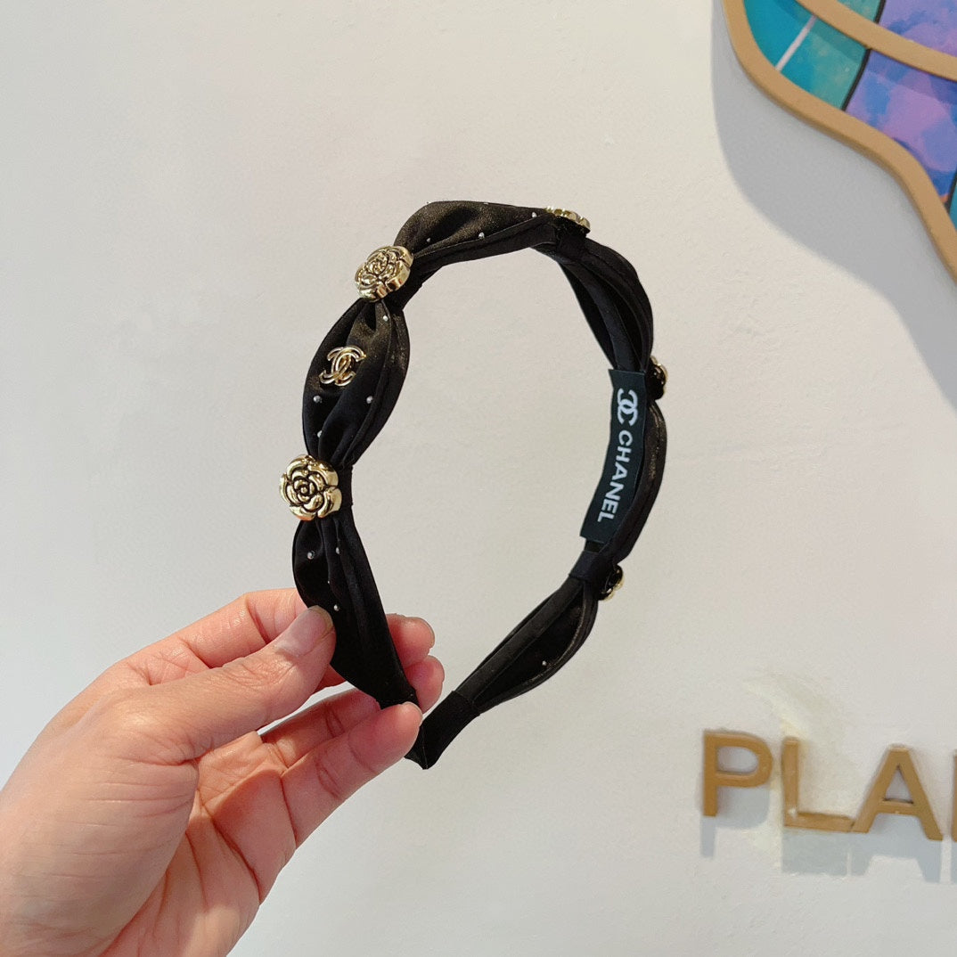BLACK SILK HAIRBAND 410837