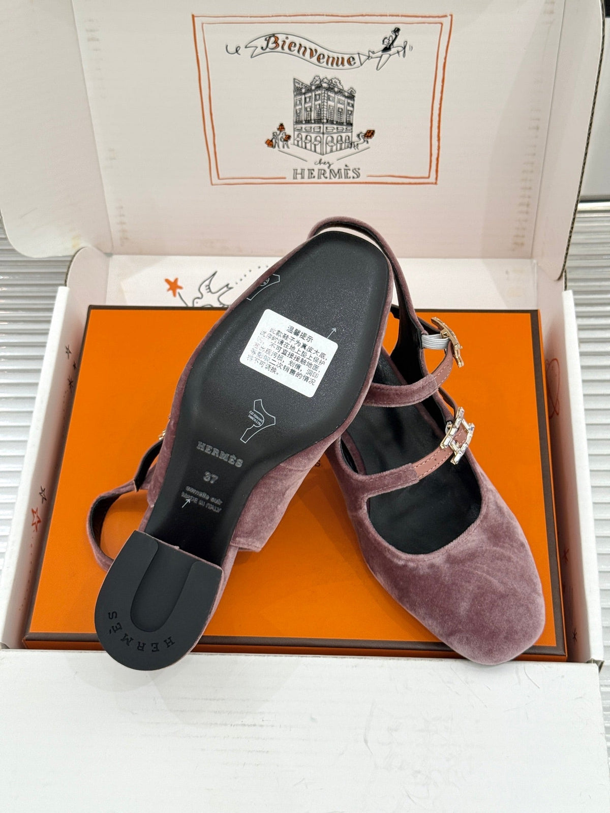 HM 26S SLINGBACK HIGH HEELS IN DUSTY ROSE VELVET