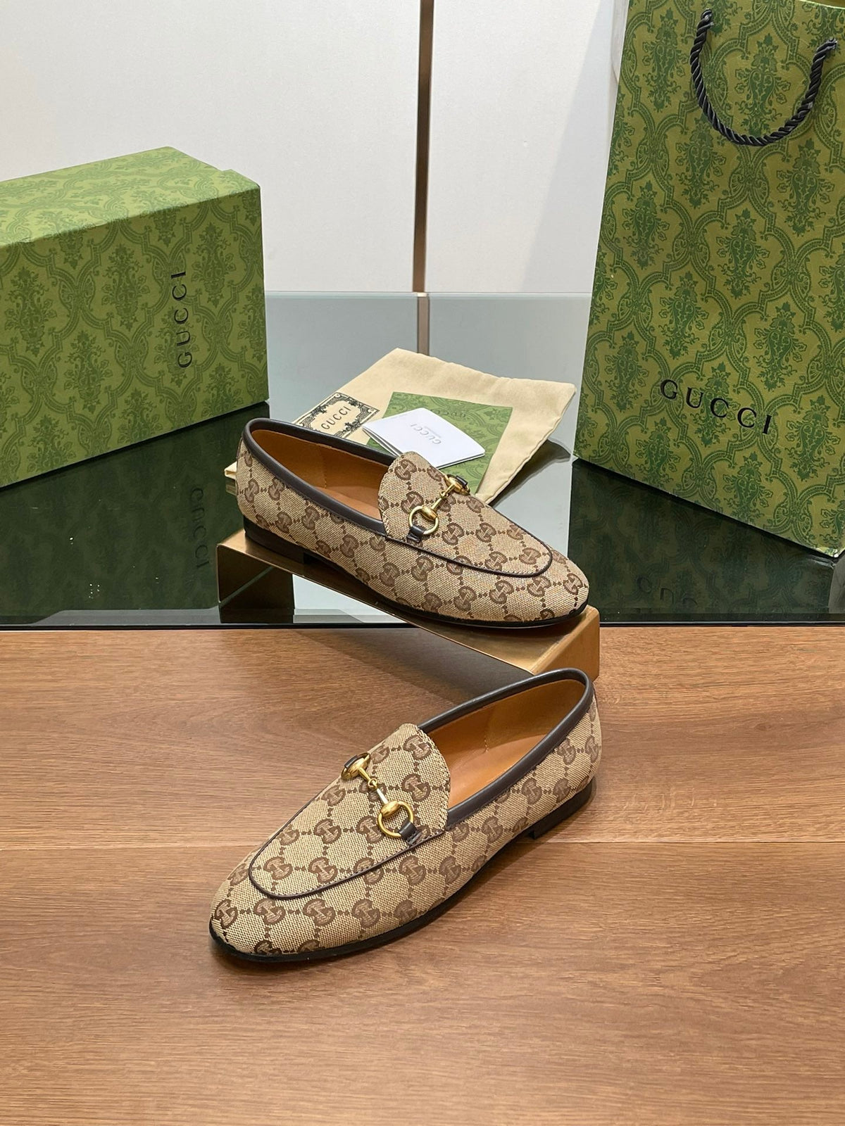 GG JORDAAN LOAFER LIGHT BROWN WOVEN FABRIC