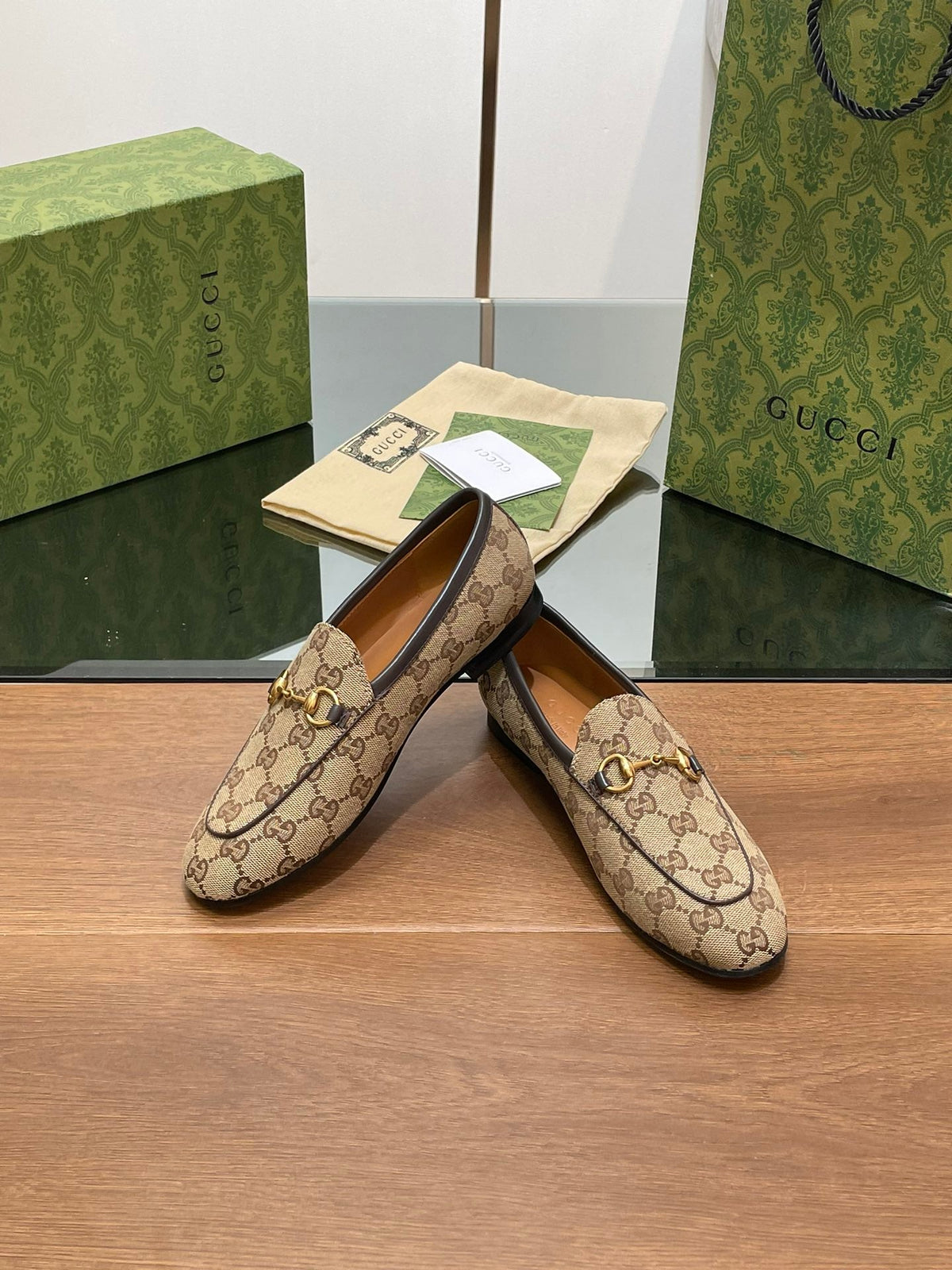 GG JORDAAN LOAFER LIGHT BROWN WOVEN FABRIC