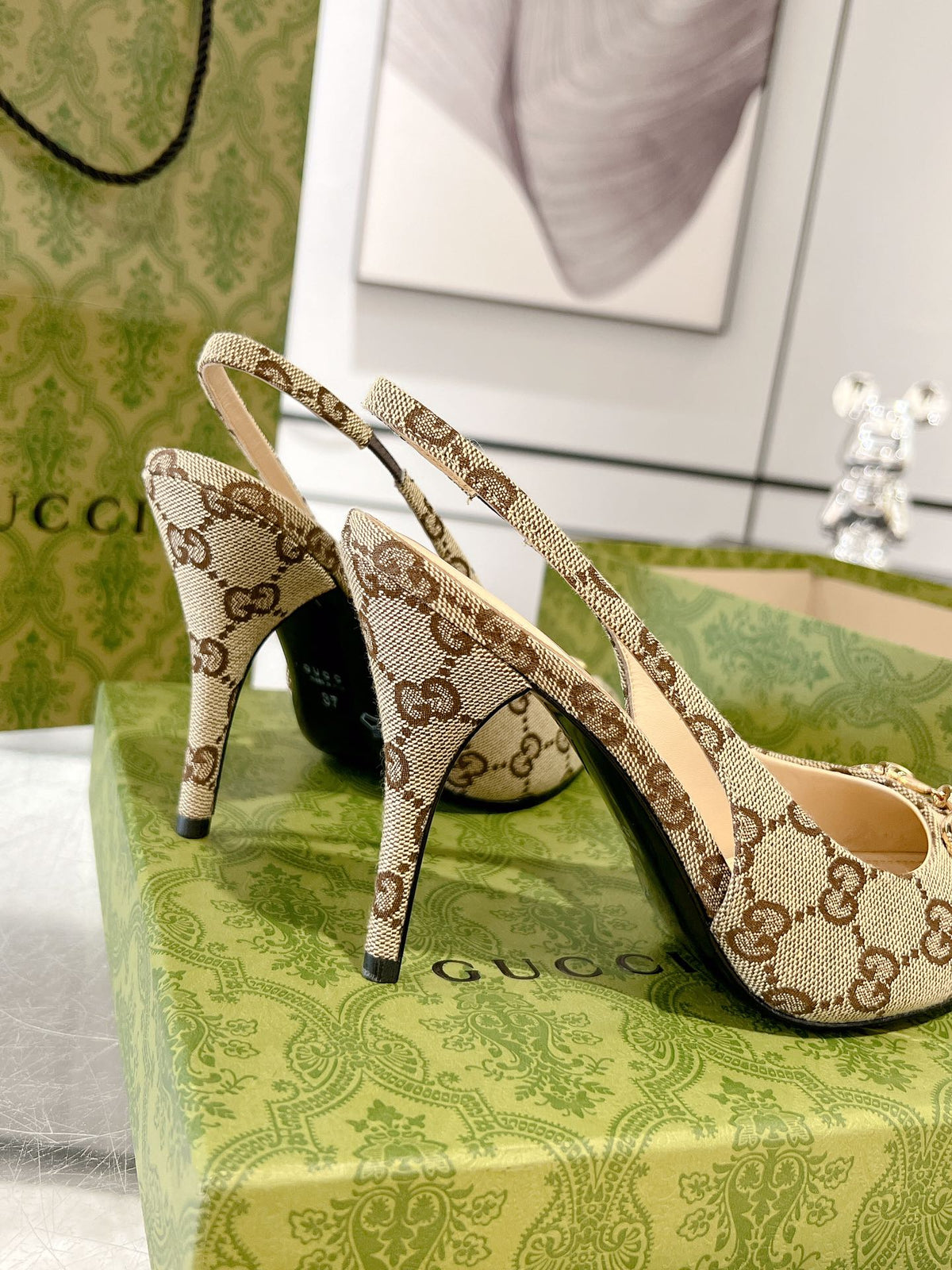 HORSEBIT SLINGBACK 105 IN TAN BEIGE CANVAS